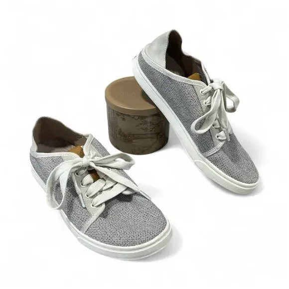 OluKai Women's Pehuea Li Shoe Size 7 Lace Up Sneaker Convertible Gray Tapa Mesh - Picture 1 of 11
